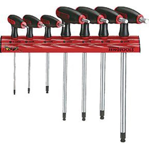 Teng 7Pc T-Handle Af Hex Set 3/32-5/16 W/ Wall Rack | Tool Tray Sets-Hand Tools-Tool Factory