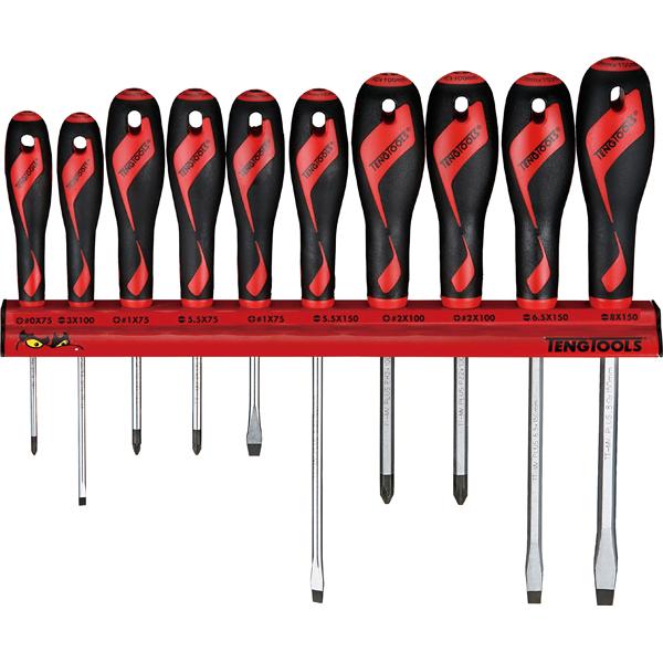 Teng 10Pc Md Screwdriver Set W/ Wall Rack | Tool Tray Sets-Hand Tools-Tool Factory