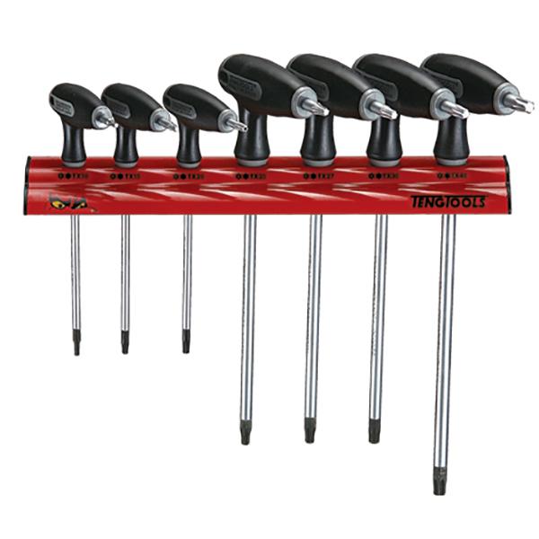Teng 7Pc Tx/Tpx T-Handle Set 10-40 W/ Wall Rack | Tool Tray Sets-Hand Tools-Tool Factory