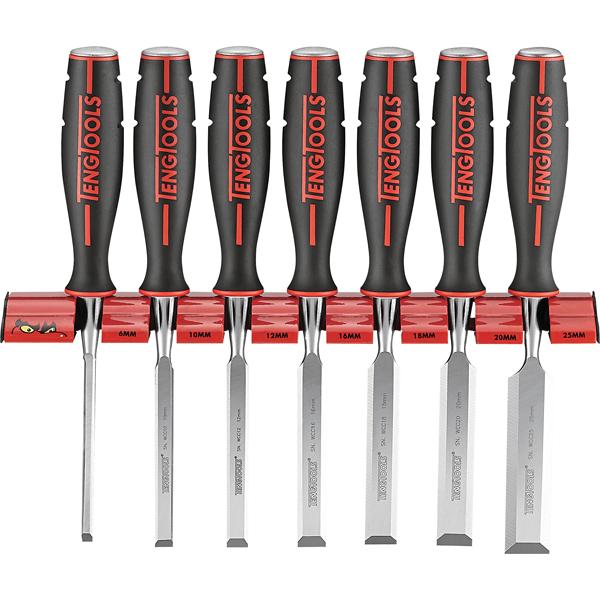 Teng 7Pc Wood Chisel Set W/ Wall Rack | Punches & Chisels - Wood Chisels-Hand Tools-Tool Factory