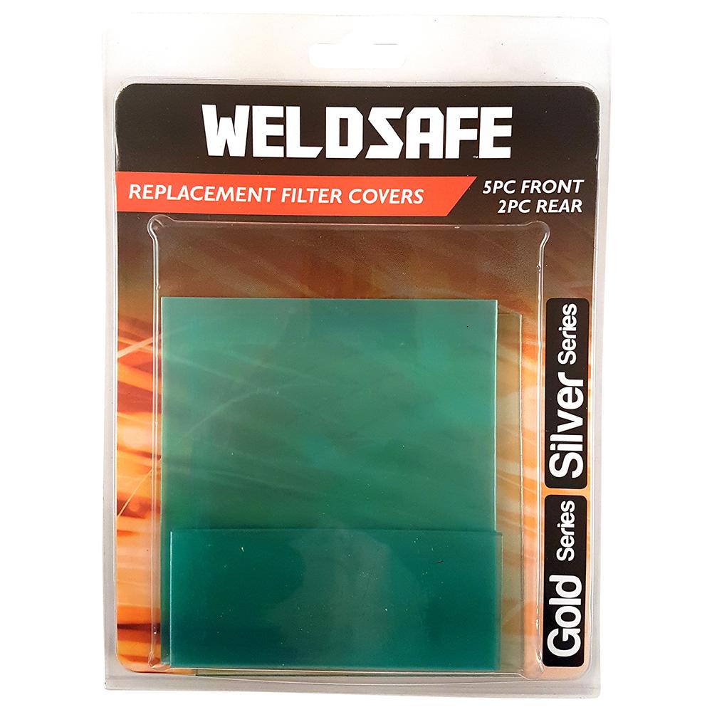 Weldsafe Welding Helmet Replacement Filter Covers Set - Gold & Silver