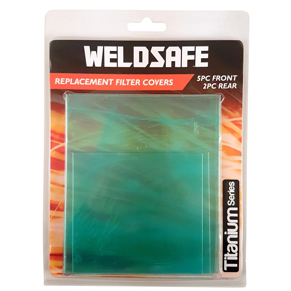 Weldsafe Welding Helmet Replacement Filter Covers Set - Titanium