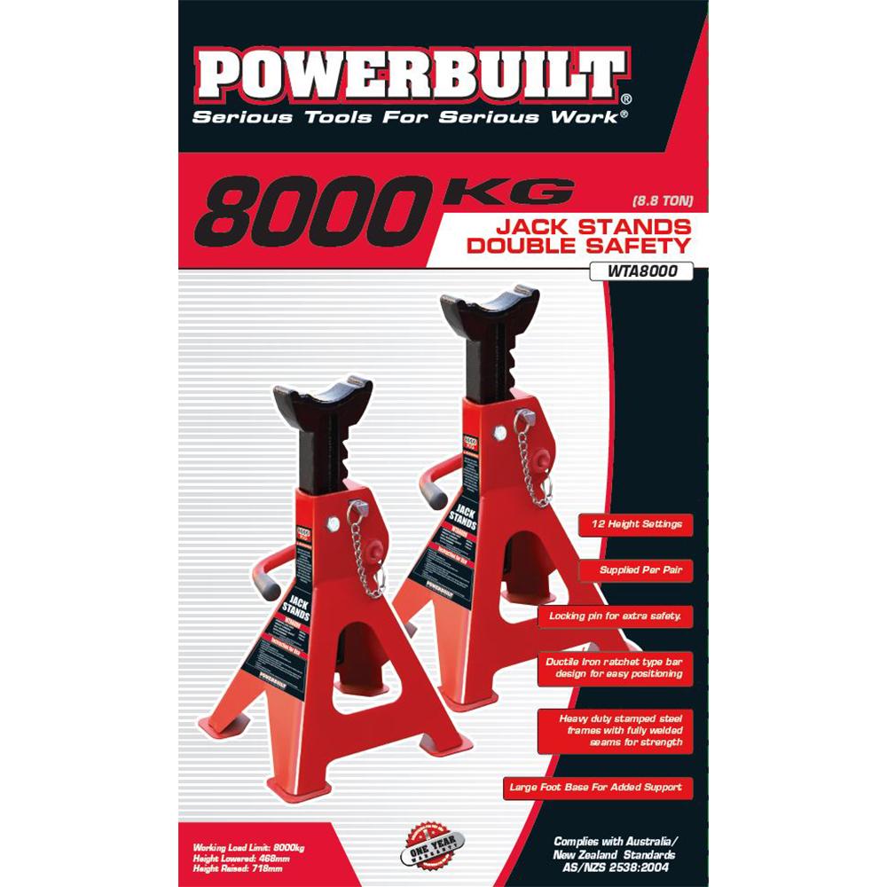 Powerbuilt 8.8 Ton / 8000kg Jack Stands