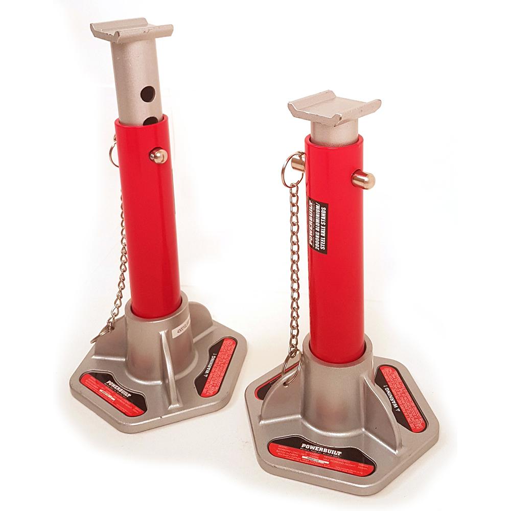 Powerbuilt 2.2 Ton / 2000kg Aluminium & Steel Axle Stands