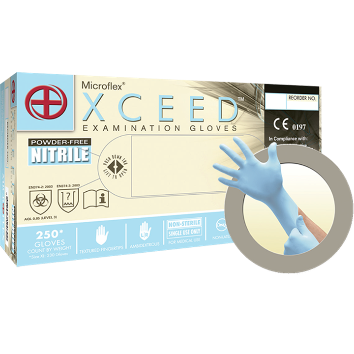 Microflex Xceed Blue Pf Nitrile Xlarge (Box 250)-Gloves-Tool Factory