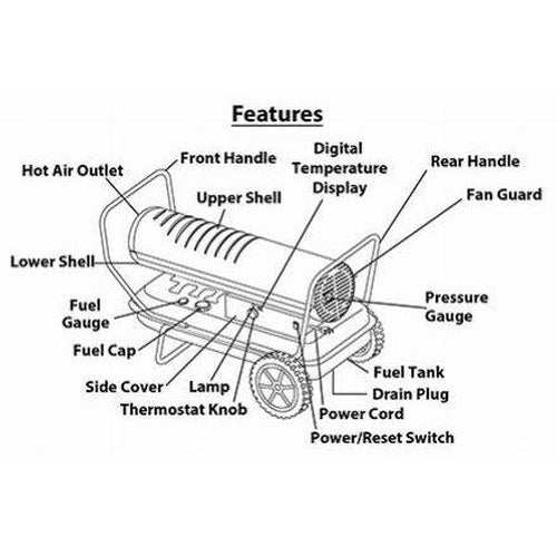 BE Pressure 175000 BTU Diesel Forced Air Heater-Heaters-Tool Factory