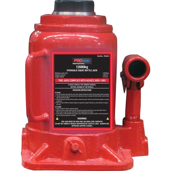Proequip 12000Kg Squat Bottle Jack (As/Nzs) | Jacks & Axle Stands-Workshop Equipment-Tool Factory