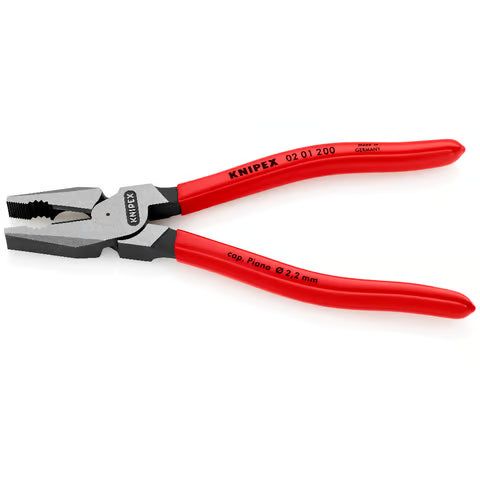 KNIPEX Pliers, Combination High Leverage, Plastic Coated, 200mm