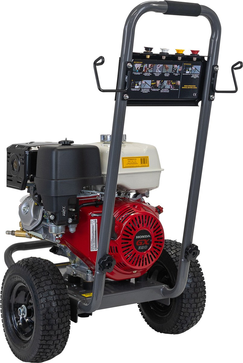 BE 4,000 PSI Petrol Pressure Washer - Honda GX390, Comet Pump, Trolley Frame, Deluxe | BAR4013C-HD