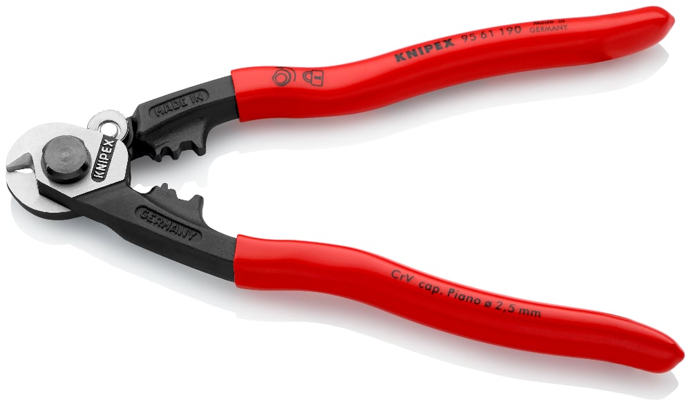 KNIPEX Shears Wire Rope 190mm Plas