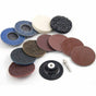 108pcs 2Inch Roll Lock Sanding Disc Kit with Backing Pad Quick Change Discs