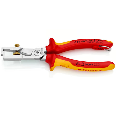 KNIPEX StriX Insulation Stripping Pliers (VDE) w/ Tether Attachment