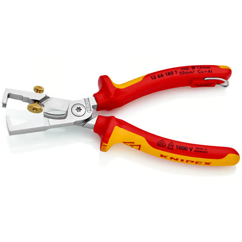 KNIPEX StriX Insulation Stripping Pliers (VDE) w/ Tether Attachment
