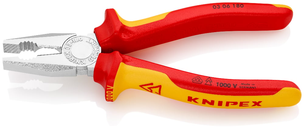 KNIPEX Combination Pliers 180mm 1000V VDE Tether
