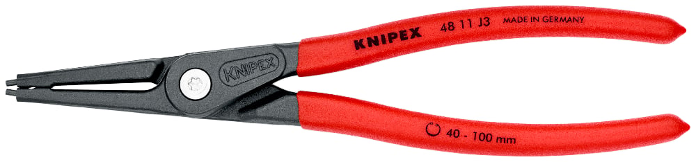 KNIPEX Pliers, Precision Internal Circlip Straight, 40 - 100 mm Ø, 225mm