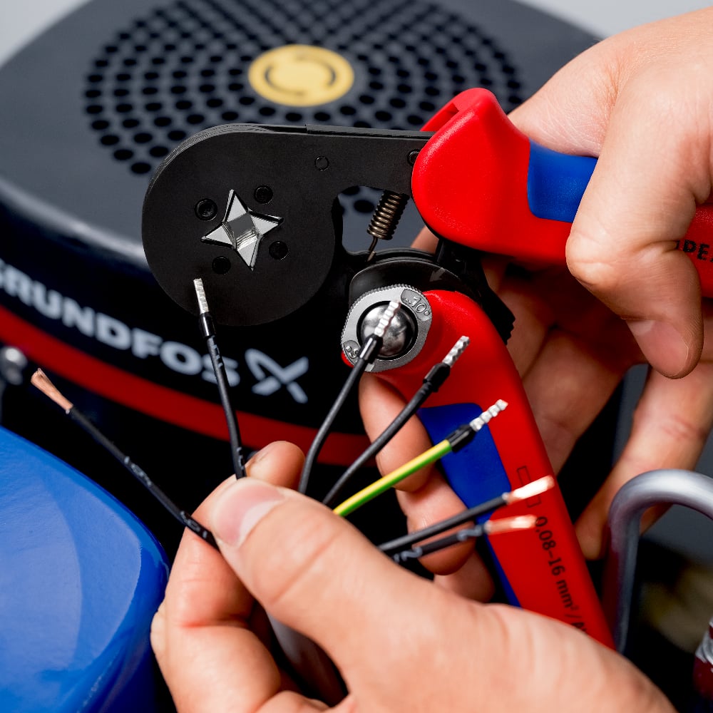 KNIPEX Self-Adjusting Crimping Pliers for Wire Ferrules Square Crimp