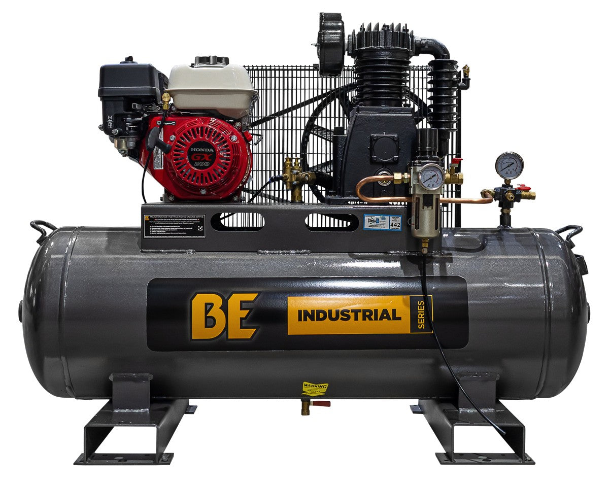 BE 160L Air Compressor - 6.5hp Petrol, Belt Drive | P16065-H