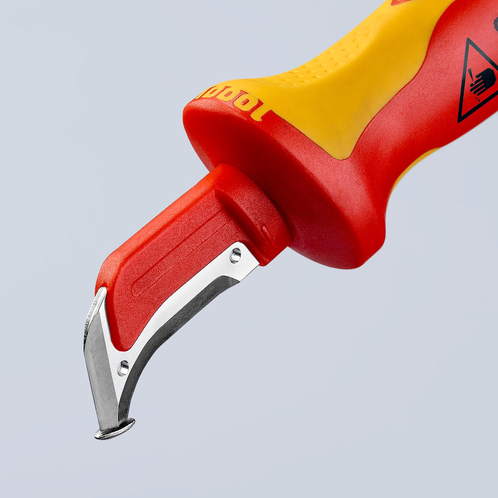 KNIPEX Knife, Stripping With Guide Shoe 1000V VDE