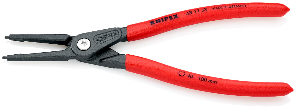 KNIPEX Pliers, Precision Internal Circlip Straight, 40 - 100 mm Ø, 225mm