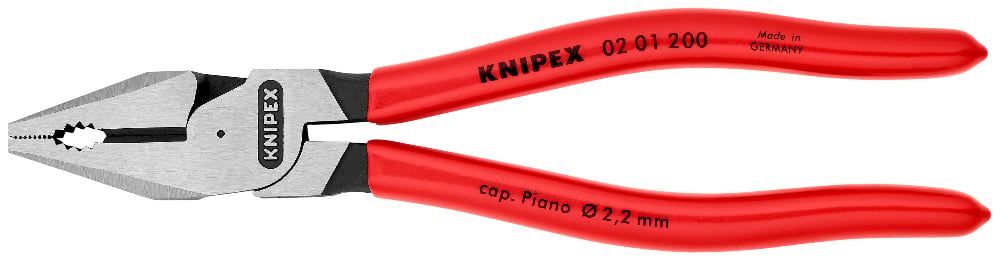 KNIPEX Pliers, Combination High Leverage, Plastic Coated, 200mm