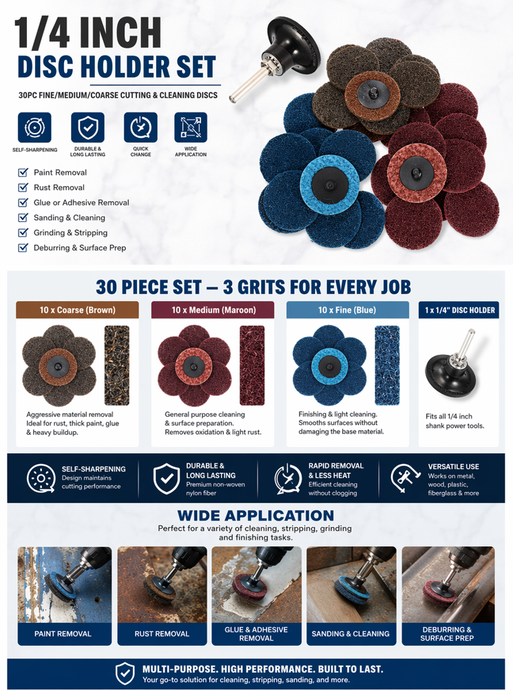 31PC Q/C Clean & Strip Disc 50mm