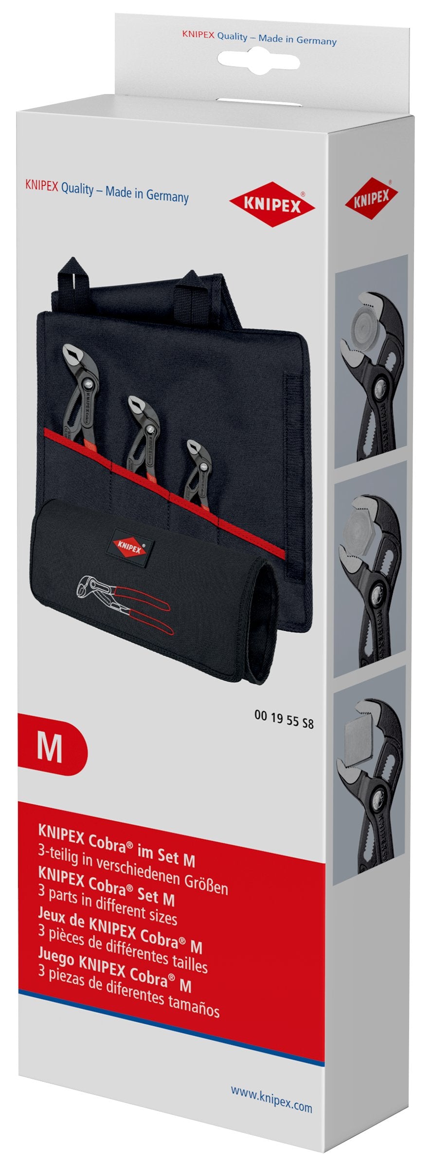KNIPEX Cobra Pliers Set 3pc - 125, 180, 250mm