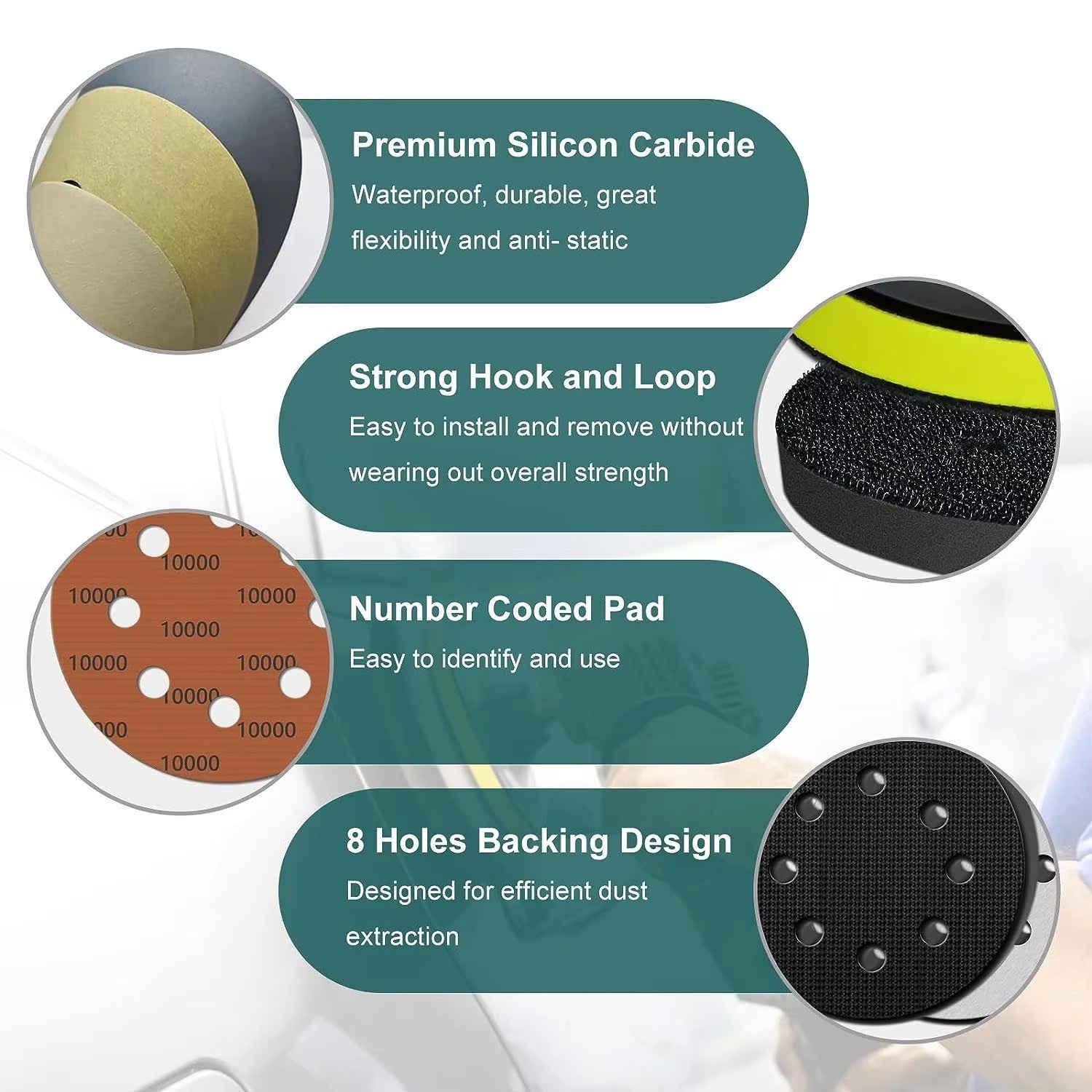 48PC 125MM Hook It Disc P400 - P10000