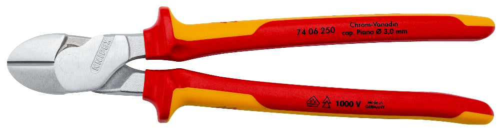 KNIPEX High Leverage Diagonal Cutting Pliers (VDE), 250mm