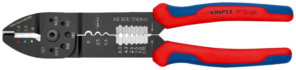 KNIPEX Crimping Pliers 240mm for Insulated Terminals & Connectors