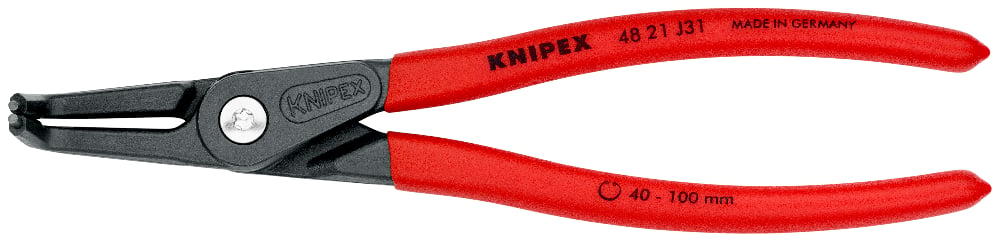 KNIPEX Pliers, Precision Internal Circlip Bent, 40 - 100 mm Ø, 210mm