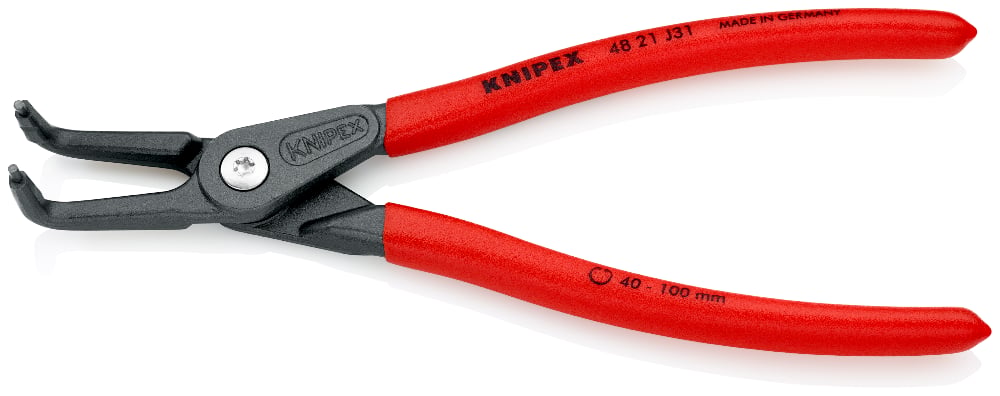 KNIPEX Pliers, Precision Internal Circlip Bent, 40 - 100 mm Ø, 210mm