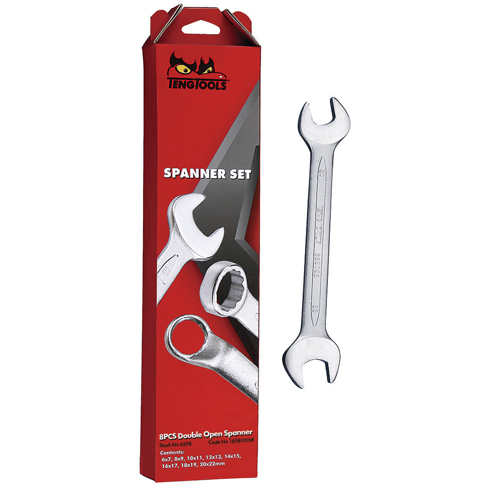 Teng 8pc Double Open End Spanner Set (MM)