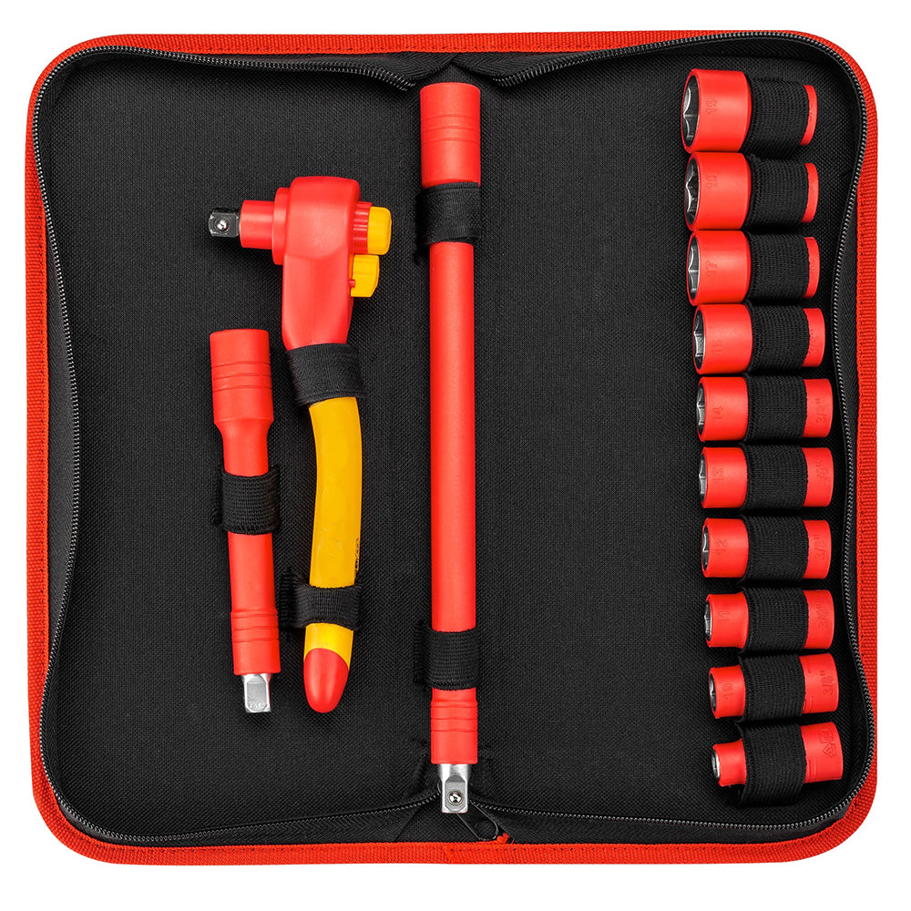 Powerbuilt 3/8in Dr 13pc VDE Socket Set W/Storage Case