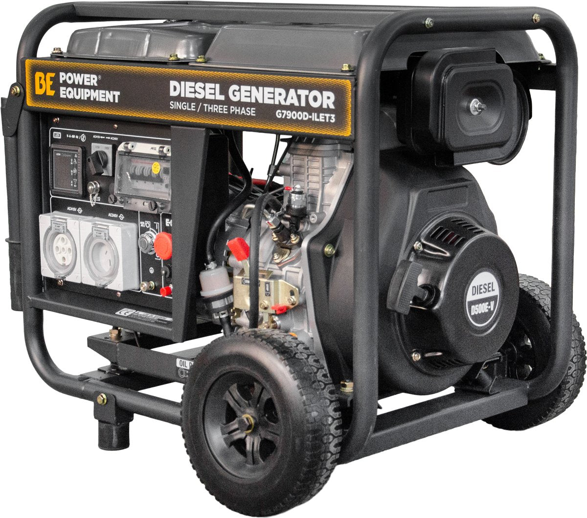 BE 7.9kVA Diesel Generator - 3-Phase Single Phase Open Frame with RCD | G7900D-ILET3
