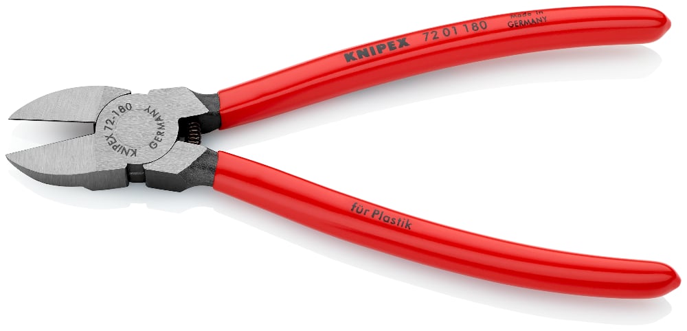 KNIPEX Pliers Diagonal Cut, Plastic Grip, 180mm