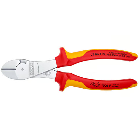 KNIPEX High Leverage Diagonal Cutting Pliers (VDE), 180mm