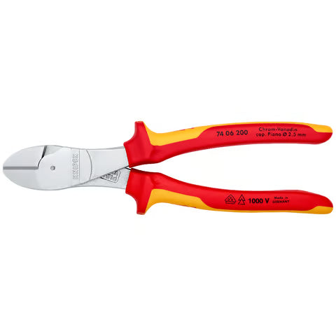 KNIPEX High Leverage Diagonal Cutting Pliers (VDE), 200mm