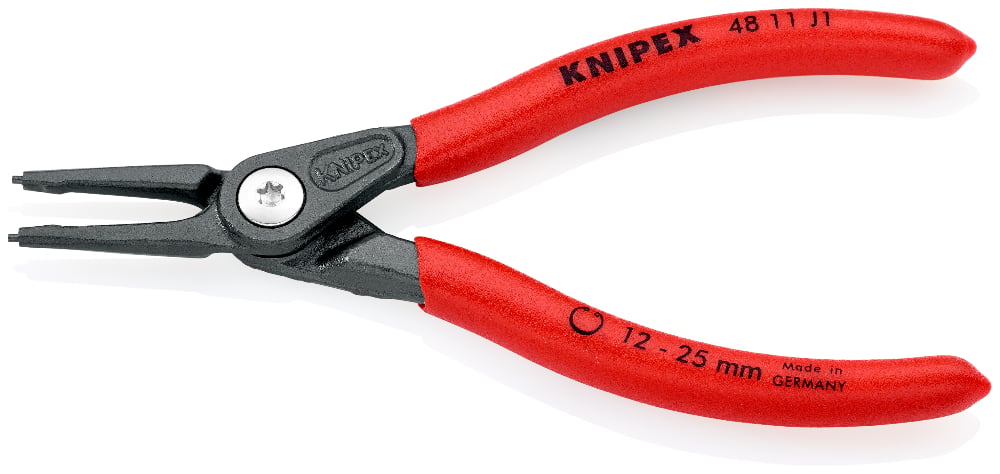 KNIPEX Pliers, Precision Internal Circlip Straight, 12 - 25 mm Ø, 140mm