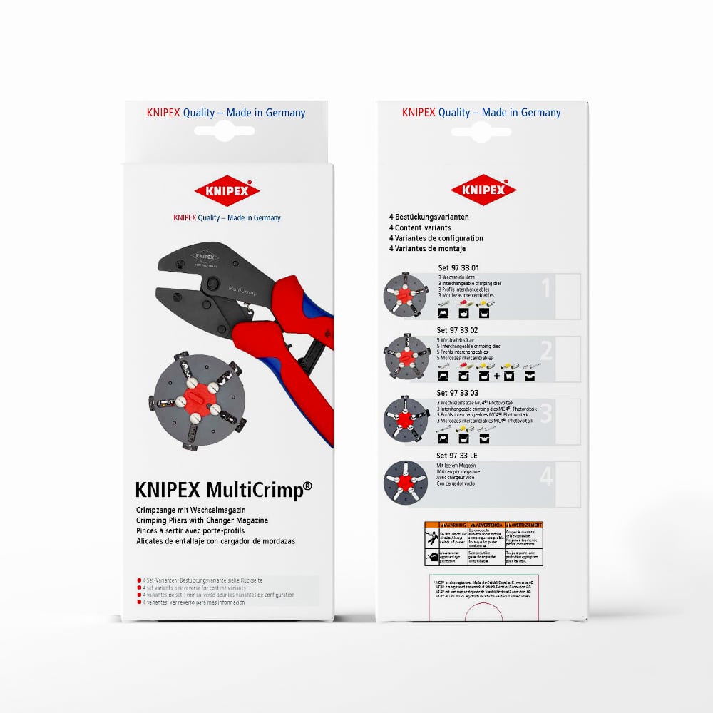 KNIPEX MultiCrimp Crimping Pliers 250mm With Changer Magazine