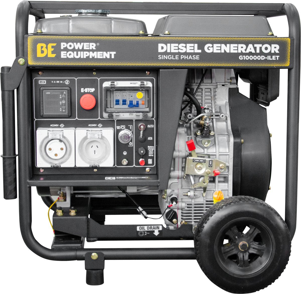 BE 10kVA Diesel Generator - Single Phase Open Frame with RCD | G10000D-ILET