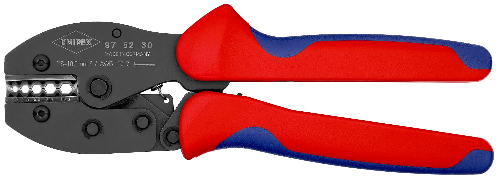 KNIPEX PreciForce Ratcheting Crimping Pliers 220mm for Non-Insulated Crimp Connectors