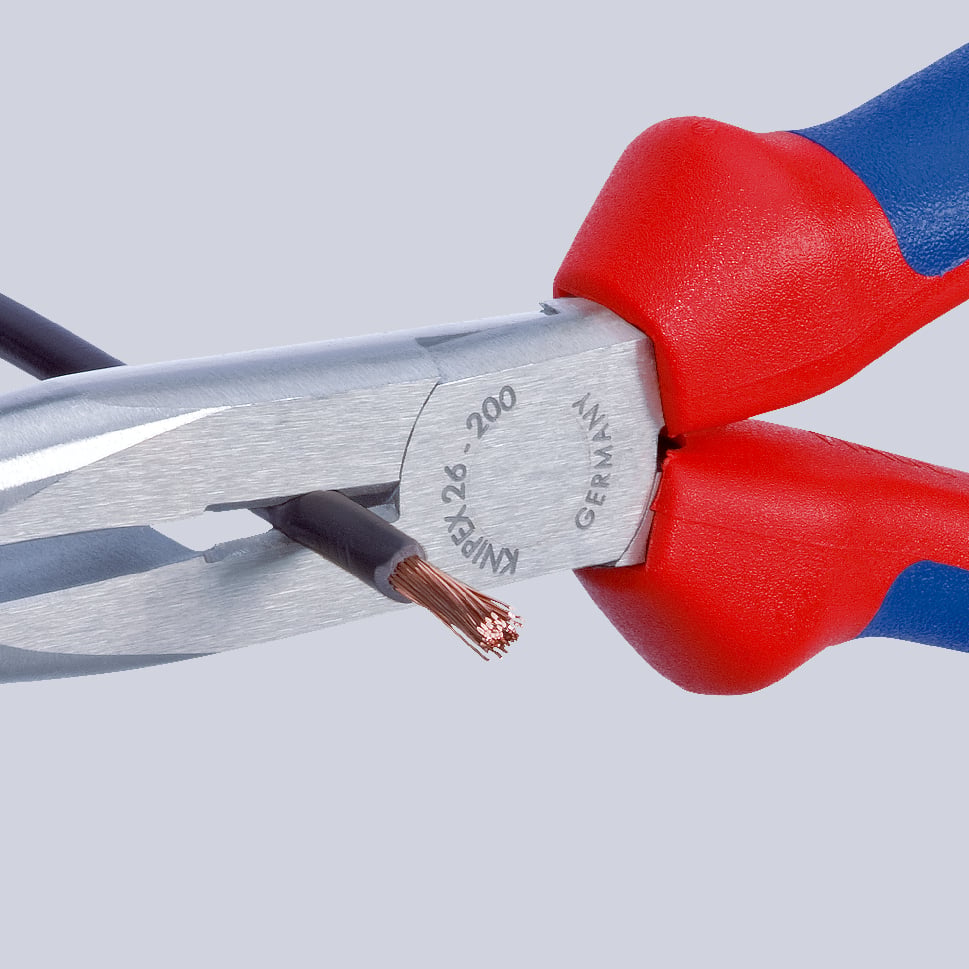KNIPEX Pliers Side Cutting Snipe Nose (Stork Beak), Plastic Coated, 200mm