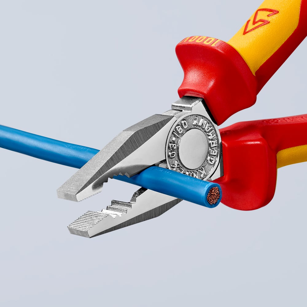 KNIPEX Combination Pliers 180mm 1000V VDE Tether