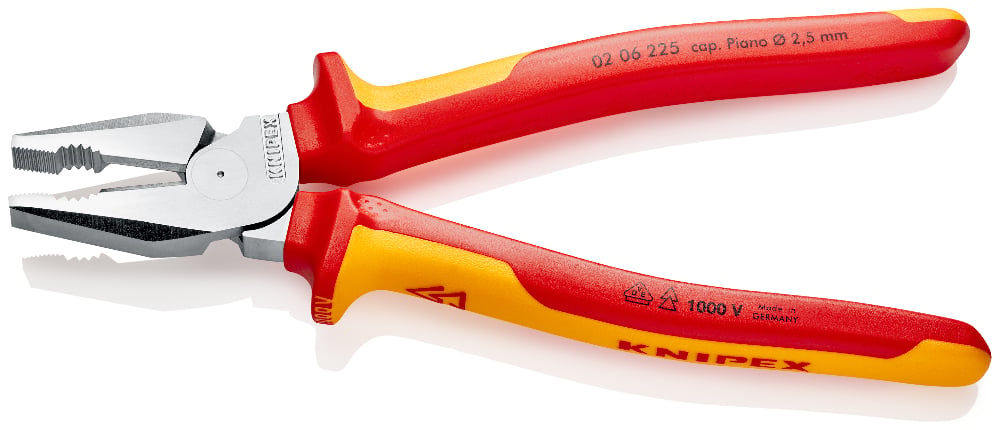 KNIPEX Pliers, Combination High Leverage, VDE, 225mm