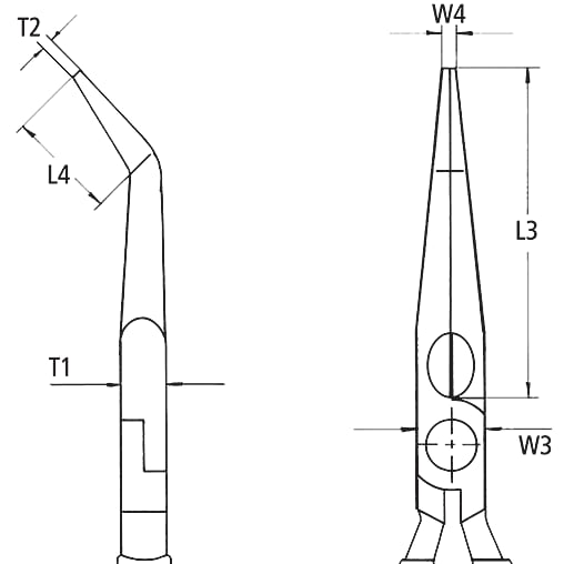 KNIPEX Snipe Nose Pliers 160mm Bent 1000V VDE