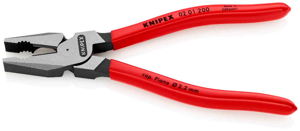 KNIPEX Pliers, Combination High Leverage, Plastic Coated, 200mm