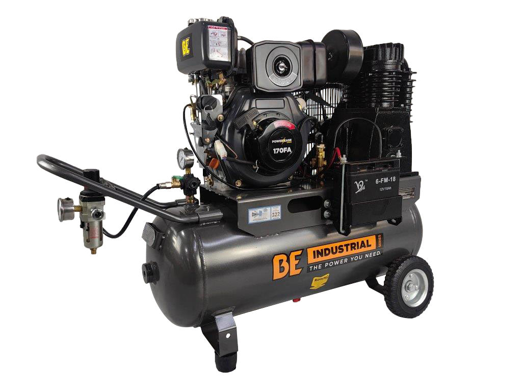 BE 70L Air Compressor - 4.8hp Diesel, Belt Drive | D7048-HL