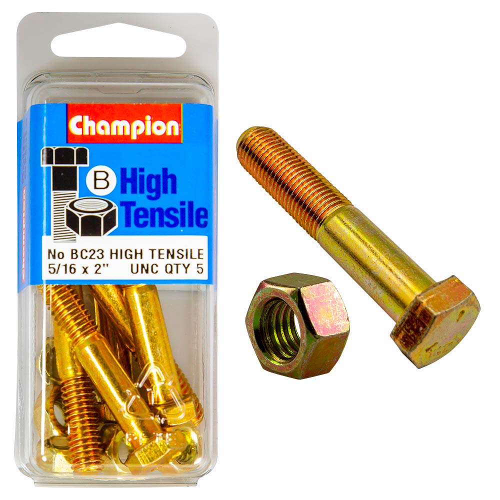 Champion 2 x 5/16in Bolt & Nut (B) - GR5