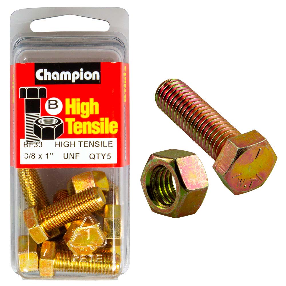 Champion 1 x 3/8in Set Screw & Nut (B) - GR5