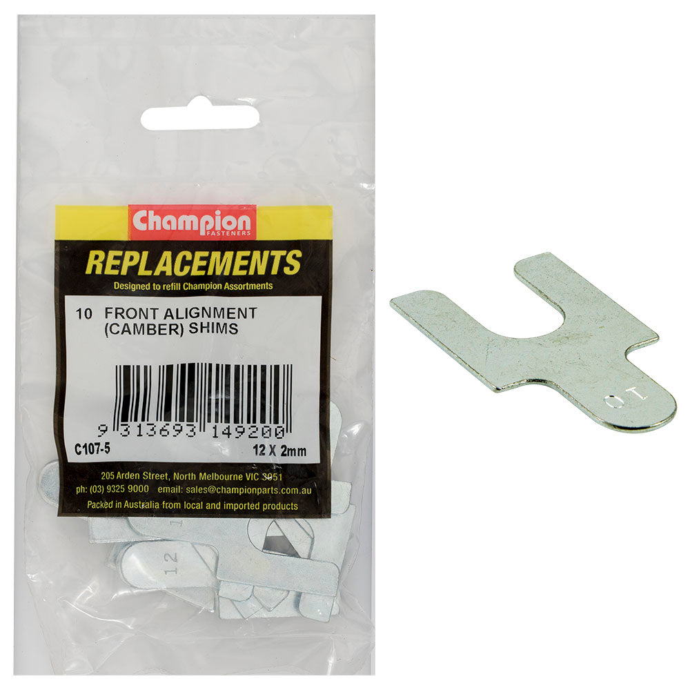 Champion Front Alignment Shim 12mm x 2mm Type 1 -10pk